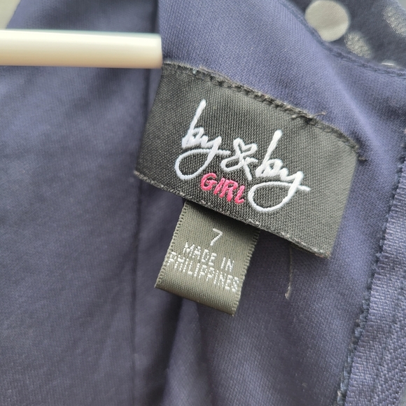 Girls ruffle flutter flowy polka dot dress size 7 - Picture 10 of 11